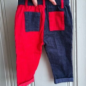 6/9M Rowing Blazers Red and Blue Corduroy Pants Color Block